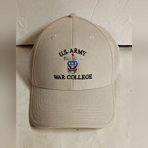 U.S. Army War College Ball Cap Hat Adjustable Quake City Caps Beige OS